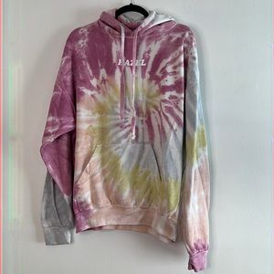 Hazel Tie-Dye Hoodie - Pink, Green, Gray